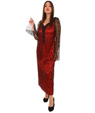 Women's Black and Red Lace Vampire Queen Costume HC-1311