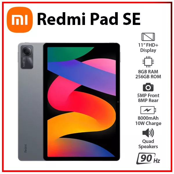 Xiaomi Redmi Pad SE Android PC Tablet (Wi-Fi, Grey, 8GB+256GB, New