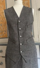Holland Cooper Prince Of Wales Waistcoat 40 Black Tartan £299 Unisex Men Women