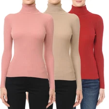 Ambiance TURTLENECK Ribbed LONG SLEEVE FINE-GAUGE SWEATER TOP