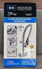 BK Resources 8" Optiflow Heavy Duty Splash Mount Pre-Rinse Unit