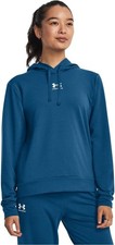 Under Armour Womens Rival Terry Hoodie, Blue, Small