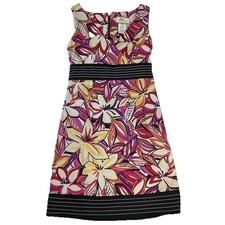 Dby Ltd. Pink Floral Print Sleeveless Sheath Dress SZ 4 Babydoll 90s Retro Y2K