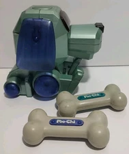 Tiger Electronics Poo-chi Interactive Robot Dog Green and Blue W 2 bones