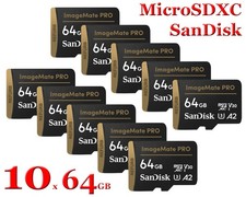 10x SanDisk 64GB ImageMate Pro microSDXC UHS 1 Memory Card