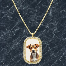 Amazing Cute Dog Puppy Pendant Necklace Picture Design Unique Gold Tone Cool