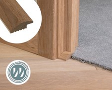 Solid Oak RAMP Carpet Door Bars, Threshold Strips, Flooring Profiles. 960mm Long