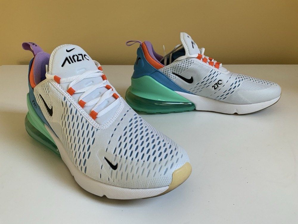 Nike Air Max 270 Men's Size 10.5 in White Green Safety Orange DX2347-100