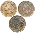 1888 1888 1897 Indian Head Cent Lot of 3 US Coins