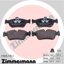 ZIMMERMANN Bremsbelagsatz Scheibenbremse 21925.175.1 für BMW E46 21925 E36 Z4 Z3