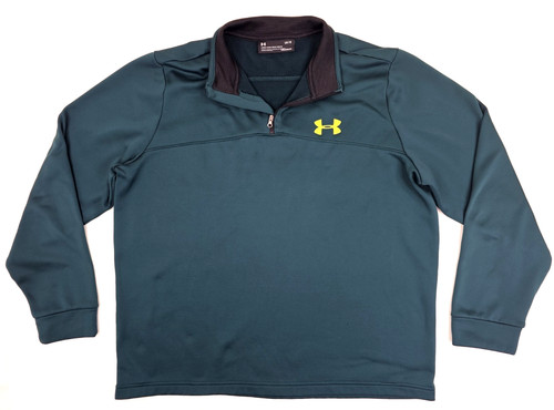 Under Armour ColdGear  Loose Fit 1/4 Zip Pullover Fleece Sweater Men L, Green