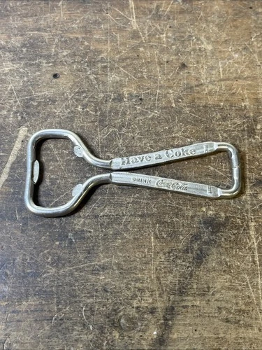 Vtg Ekco Hand-held Bottle Opener - "Have A Coke Drink Coca-Cola" - Silver Toned