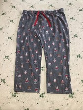 WOMEN NWOT Sz 3X 22W-24W JOYSPUN GRAY DRAWSTRING DOG KNIT PAJAMA LOUNGE PANTS
