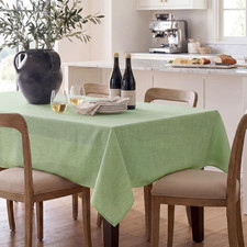NOVILYS Linen Rectangle Tablecloth, Green Farmhouse Waterproof Summer Table Clot