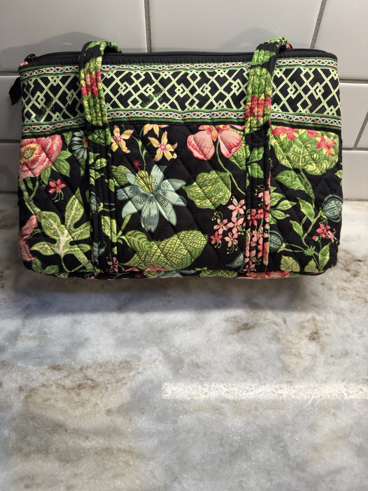 Vera Bradley Retired Botanica Quilted Floral Purse Handbag Shoulder Bag