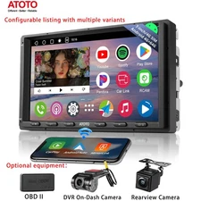 DVR+OBD+Double DIN Android 4GB+64GB 7" Car Stereo Radio Android Auto 4G LTE SIM