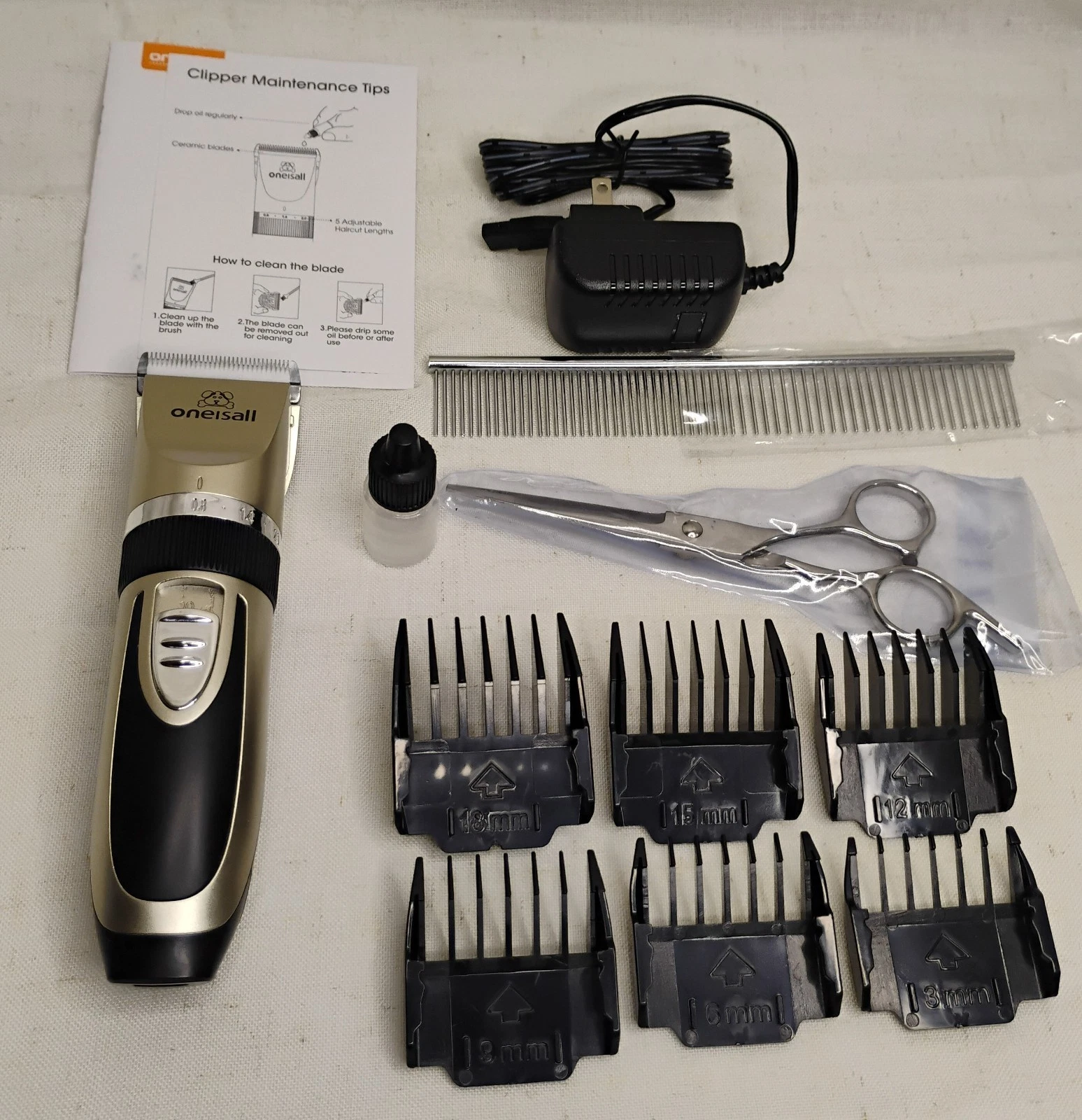 Oneisall Dog Clippers Low Noise, 2-Speed Quiet Dog Grooming Kit Model