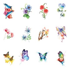 Nature Watercolor Temporary Tattoos Choose Individuals or a Set 3.5" x 2.5"