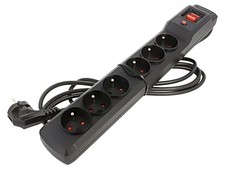 5904722197770 Power Strip: Fusing Sockets: 6 250VAC 10A Black ARCON