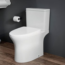 Rear Outlet Toilet 2-Piece with 16.5 In. White Elongated Bowl, 1.28 GPF Single F