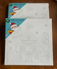 15 Piece Christmas Printed canvas Paint Set Lot of 2