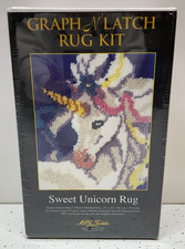 NEW Graph N Latch Sweet Unicorn Rug Kit by MCG Textiles 15" x 22" Finished Size