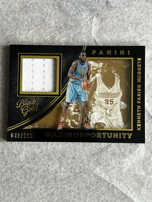 Kenneth Faried 48/199 2015-16 Panini Black Gold Patch Relic NBA Tradind Cards