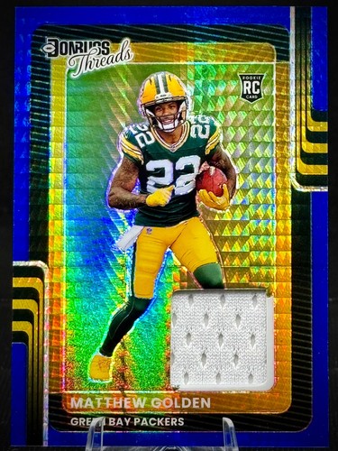 2025 Panini Optic - Matthew Golden #DTBH-MGH - Donruss Threads Blue Hyper (RC)