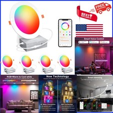 16W Color Changing LED Downlights, 1350 Lumen Smart Lighting for Home & Holiday