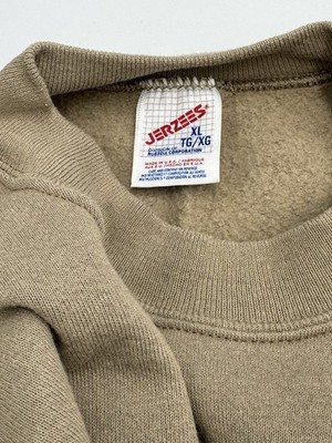 VTG 90s JERZEES Sweatshirt Blank Men s XL Beige Tan Pullover Made in USA Shirt