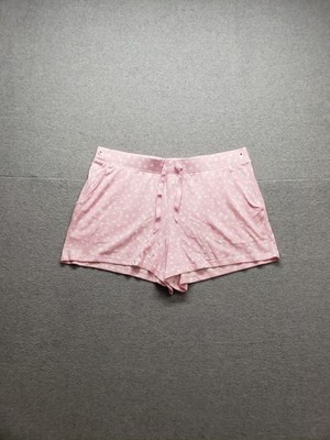 Croft & Barrow Women Pajama Shorts L Pink Polka Dot Drawstring Pockets Sleepwear