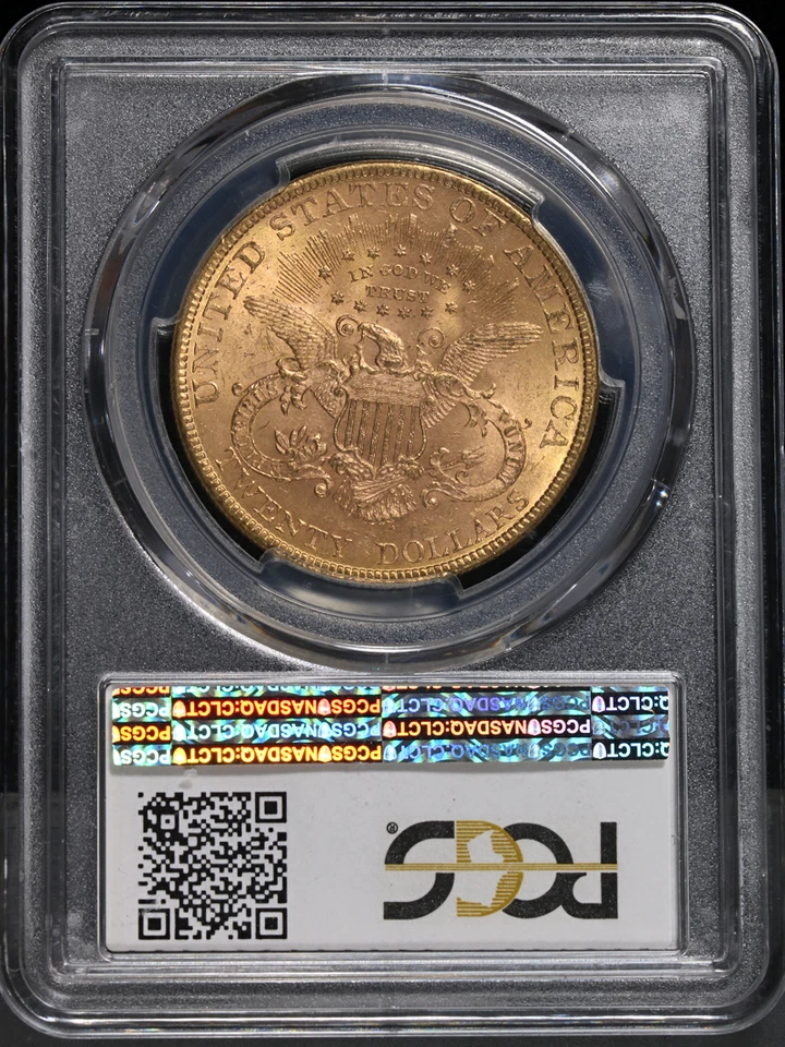 Oro Liberty 1890-P $20 graduación profesional MS62 bonito atractivo visual buen golpe Foto 4 de 4