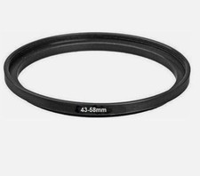 Step-up adapter ring 43-58 43mm-58mm Anodized Black NEW for Camera New US Seller