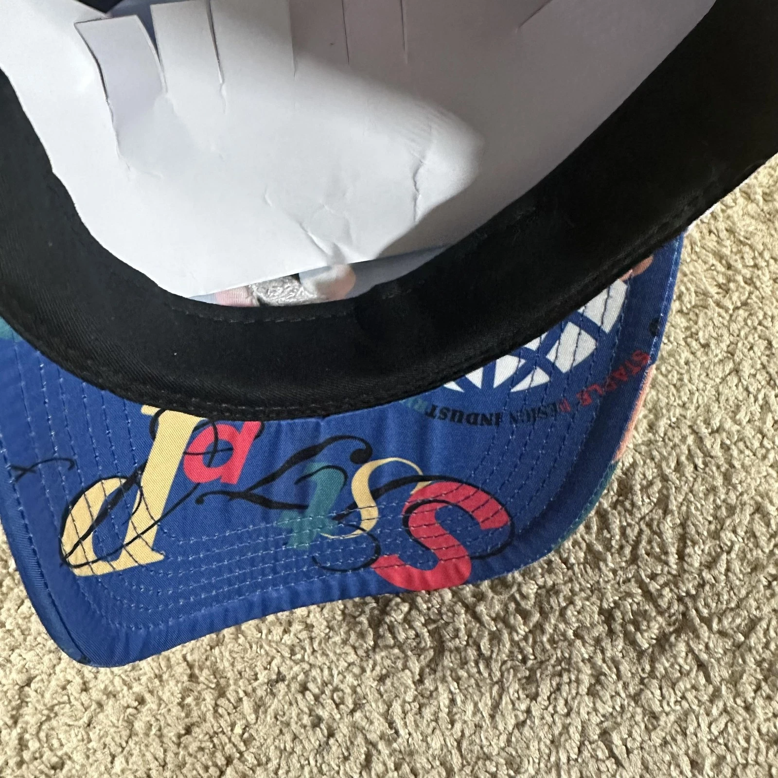 Staple Hat Cap Strap Back Mens One Size Blue Pigeon Logo Allover Print AOP