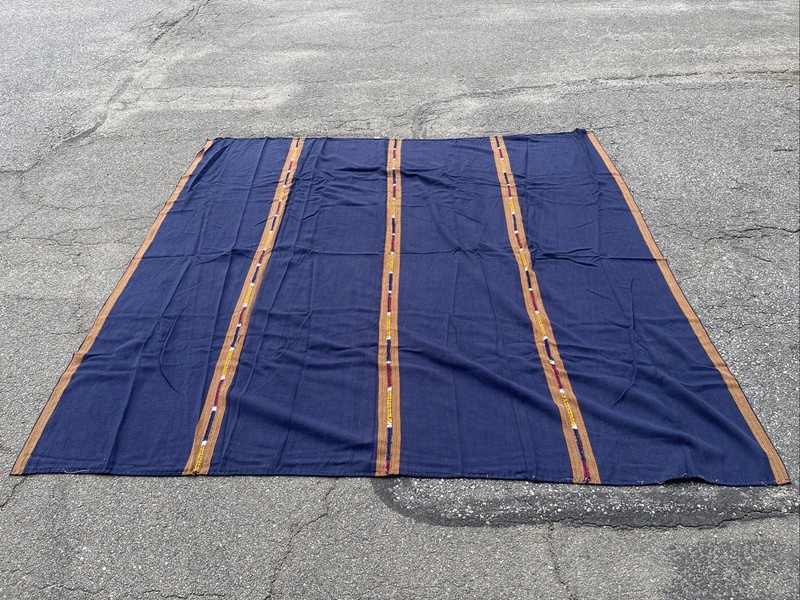 Vintage Traditional Handwoven Guatemalan Blanket 90x92 Full Queen Free Ship