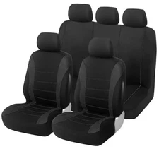 Foneso Car Seat Covers, 100% Breathable with Composite Sponge FULL SET Black