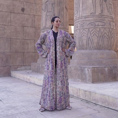 Luxury Multicolor Open Front Abaya Kaftan Muslim Maxi Dress Dubai Kimono Robe
