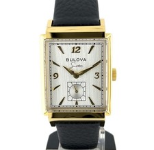 Bulova Men's Frank Sinatra My Way Gold Tone Leather Watch Silver Dial 97A158