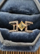 925 Silver Citrine, Quartz Rose Gold Ring