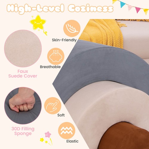 3 PCS Toddlers Climbing Toys w/Elastic Filling Baby Foam Blocks Crawling Tunnel - Picture 7 of 10