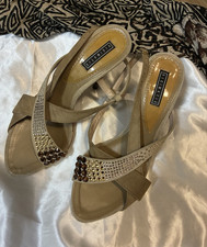 VIC MATIE Leder-Sandalen Gr. 37 Beige mit Swa...