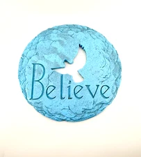 Believe Bird 12" Resin Stepping Stone Round Wall Plaque 2005 Encore Group