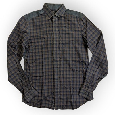 Z Zegna Plaid Button Down Shirt Size 38 15 Drop 8 Fit