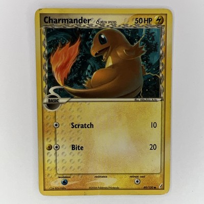 Pokemon TCG - Charmander - 49/100 - EX Crystal Guardians - LP Common (2006)
