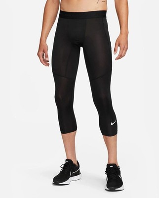 NWT Nike Men's 3/4 Length Fitness Tights Black/White FB7950-010 Size Medium