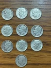 Lot of 10, 90% Silver, Stacking Dimes , Roosevelt  1964 and earlier.