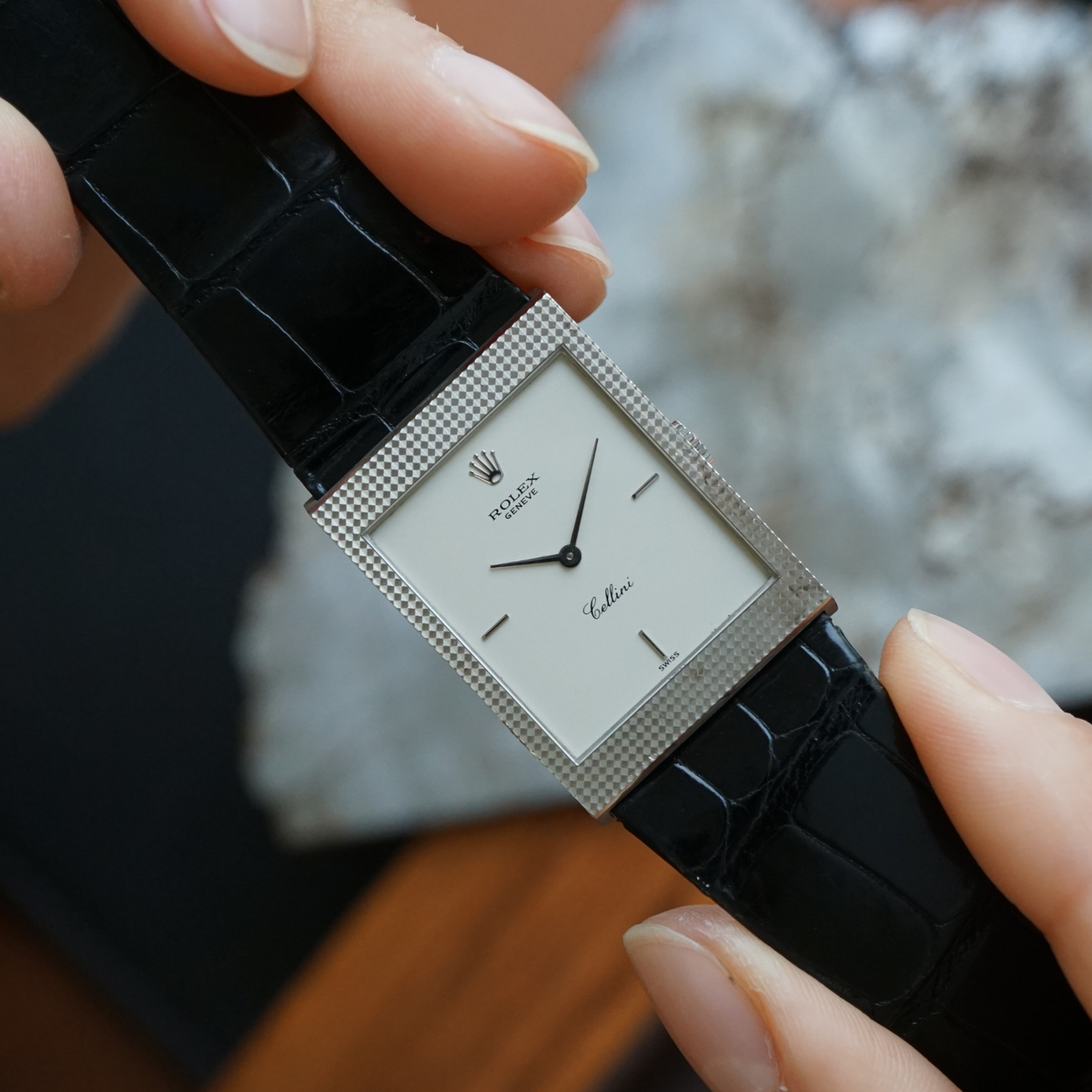 Rolex Cellini Ref. 4127 Hobnail 18k White Gold Manual Wind 1995 | eBay