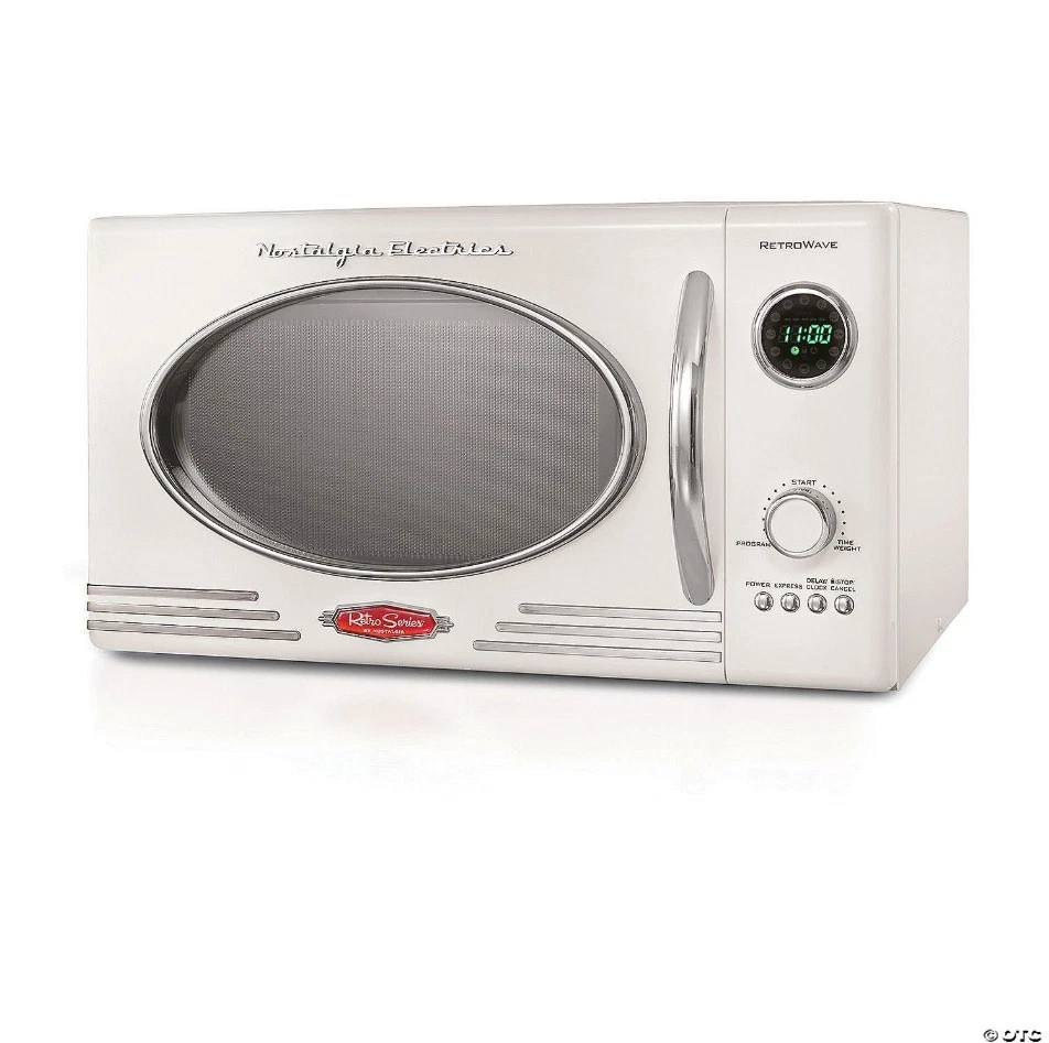 Nostalgia Retro 800W 0.9 Cu Ft Countertop Microwave Oven - Ivory RMO4IVY
Opens in a new window or ta