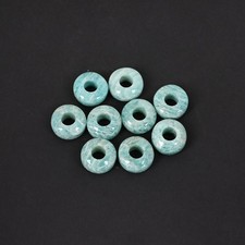 Aqua Amazonite 14 MM Rondelle Cabochon Loose Big Hole Beads For Bracelets