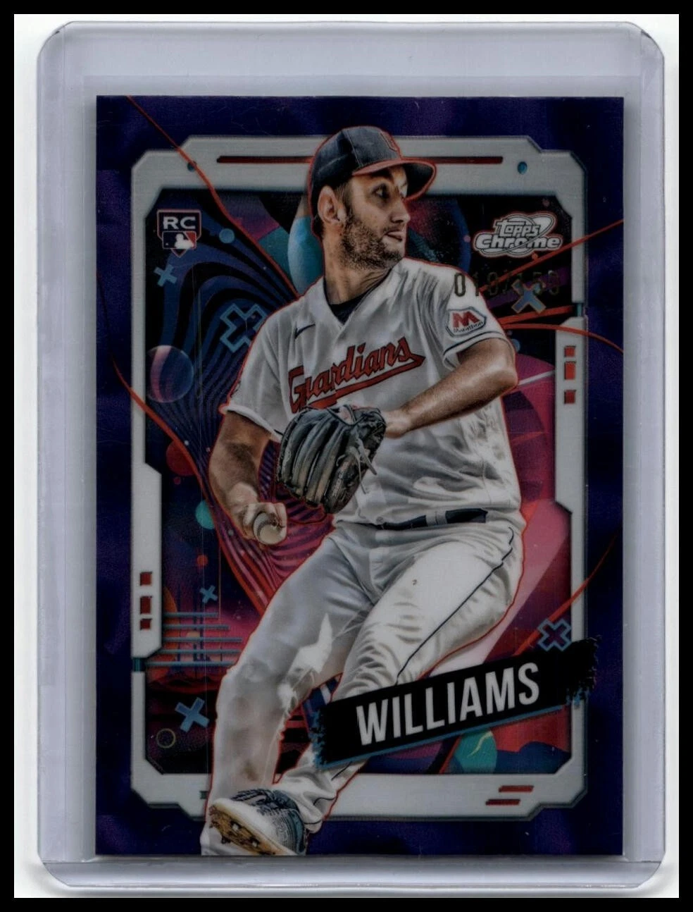 Gavin Williams 2024 Topps Chrome Cosmic Rookie RC Purple Refractor /150